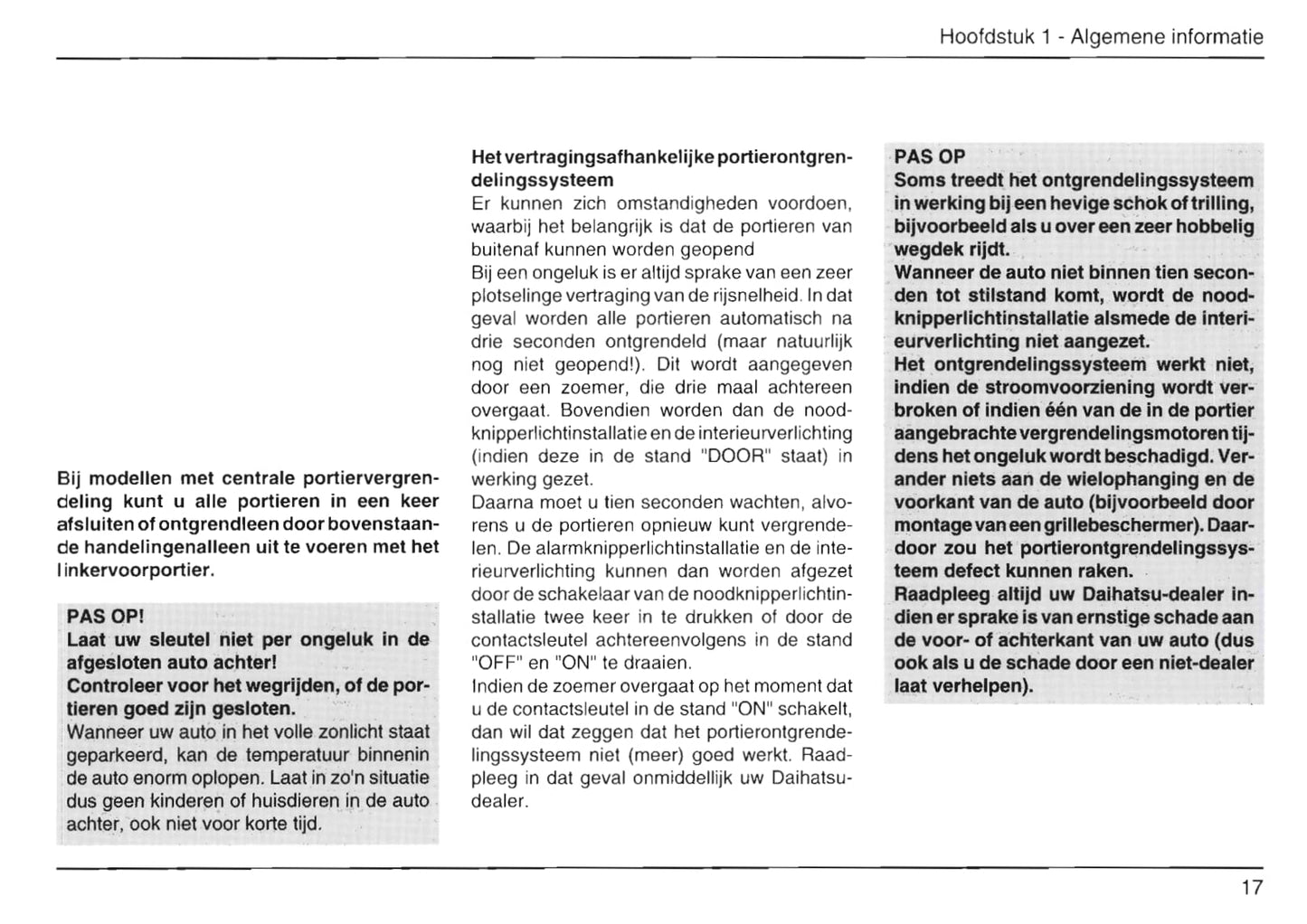 1999-2002 Daihatsu Move Bedienungsanleitung | Niederländisch