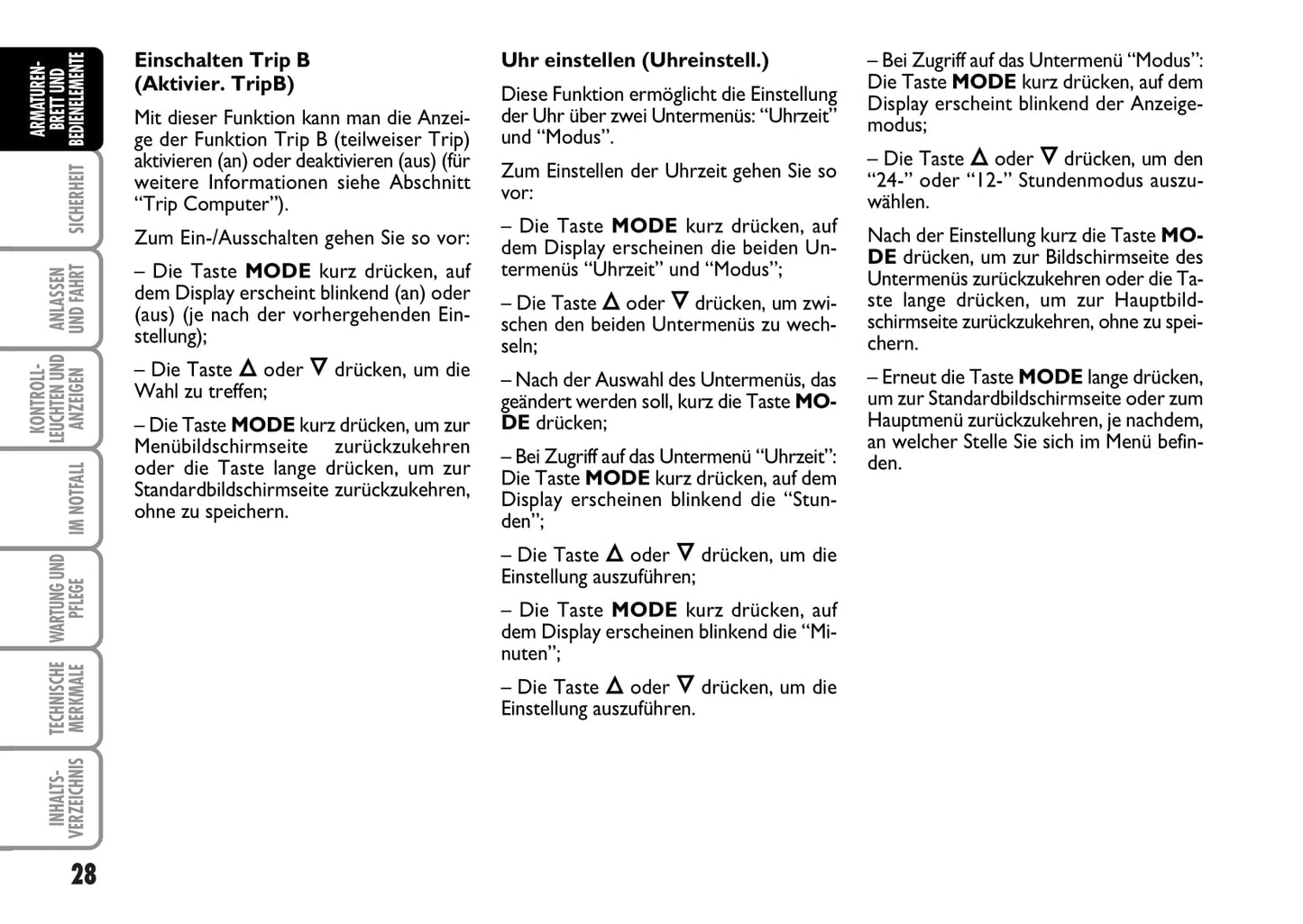 2006-2007 Fiat Stilo Owner's Manual | German