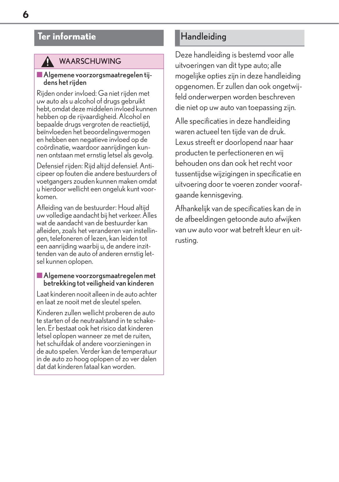 2019-2020 Lexus UX 200 Bedienungsanleitung | Niederländisch