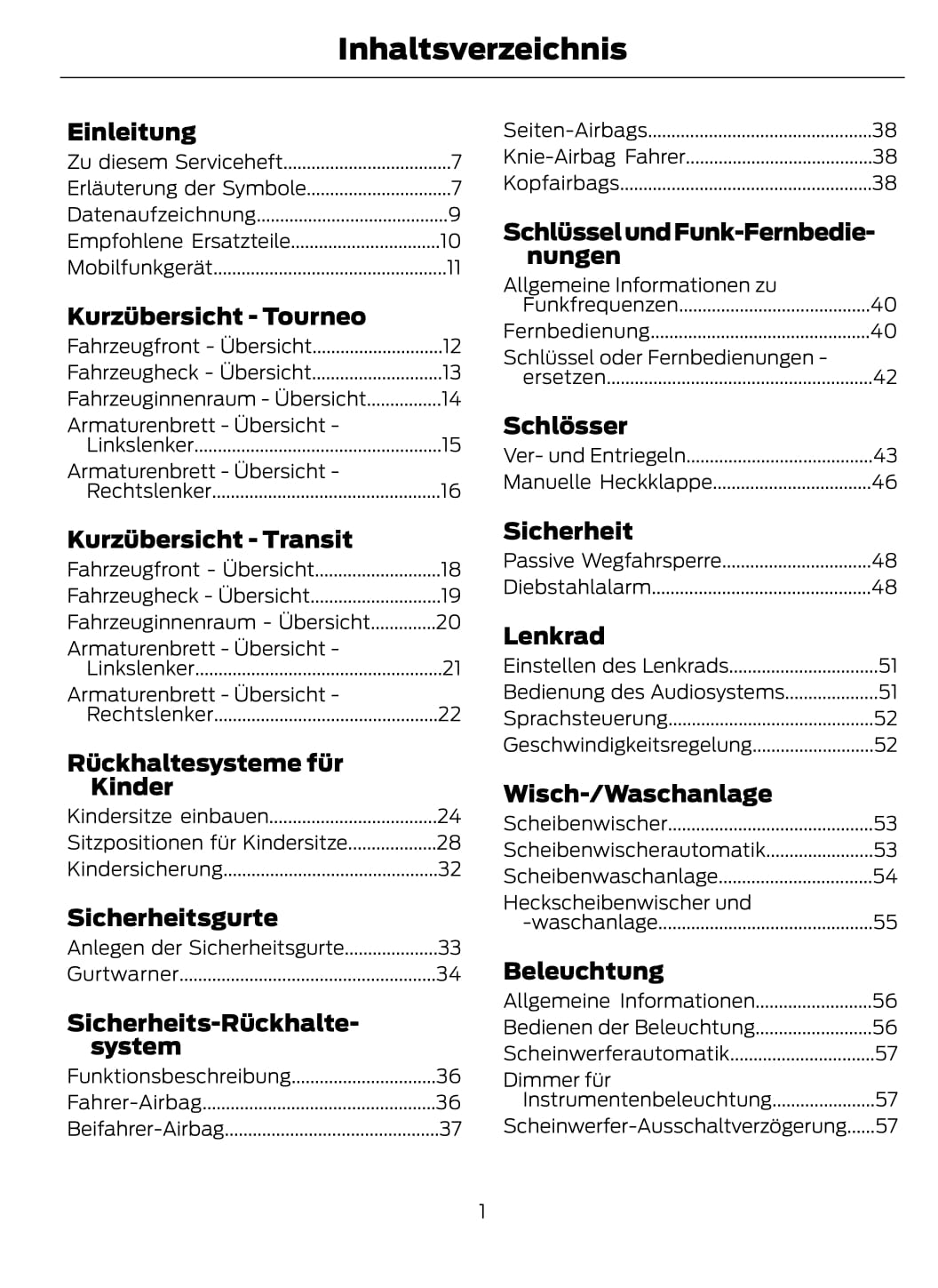 2014-2015 Ford Tourneo Courier / Transit Courier Bedienungsanleitung | Deutsch