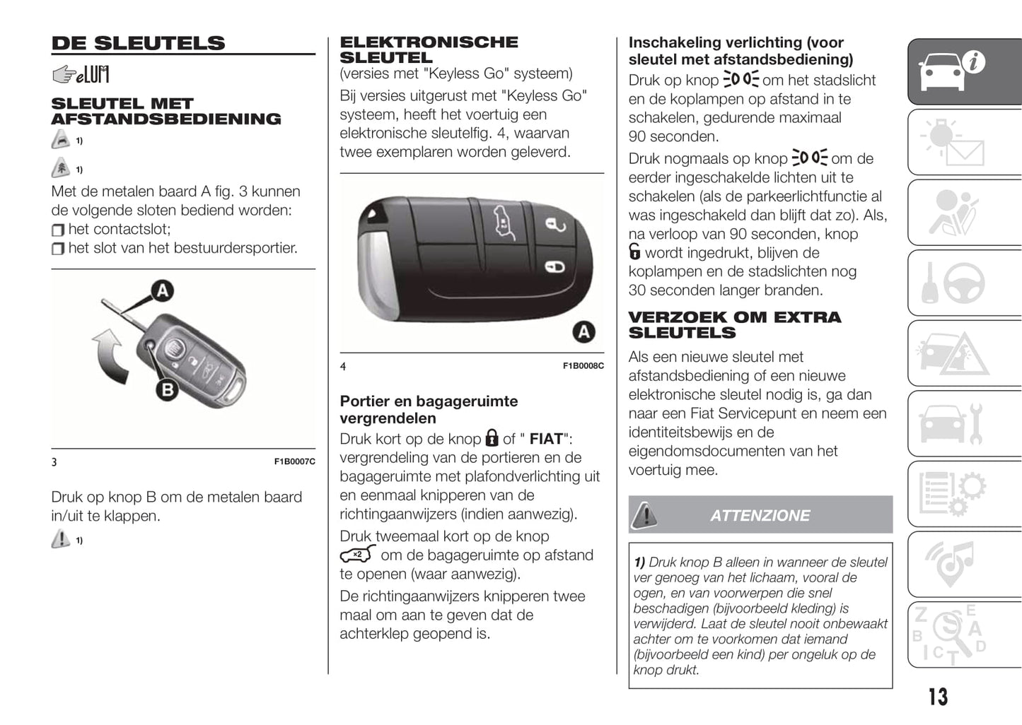2018-2019 Fiat 500X Owner's Manual | Dutch