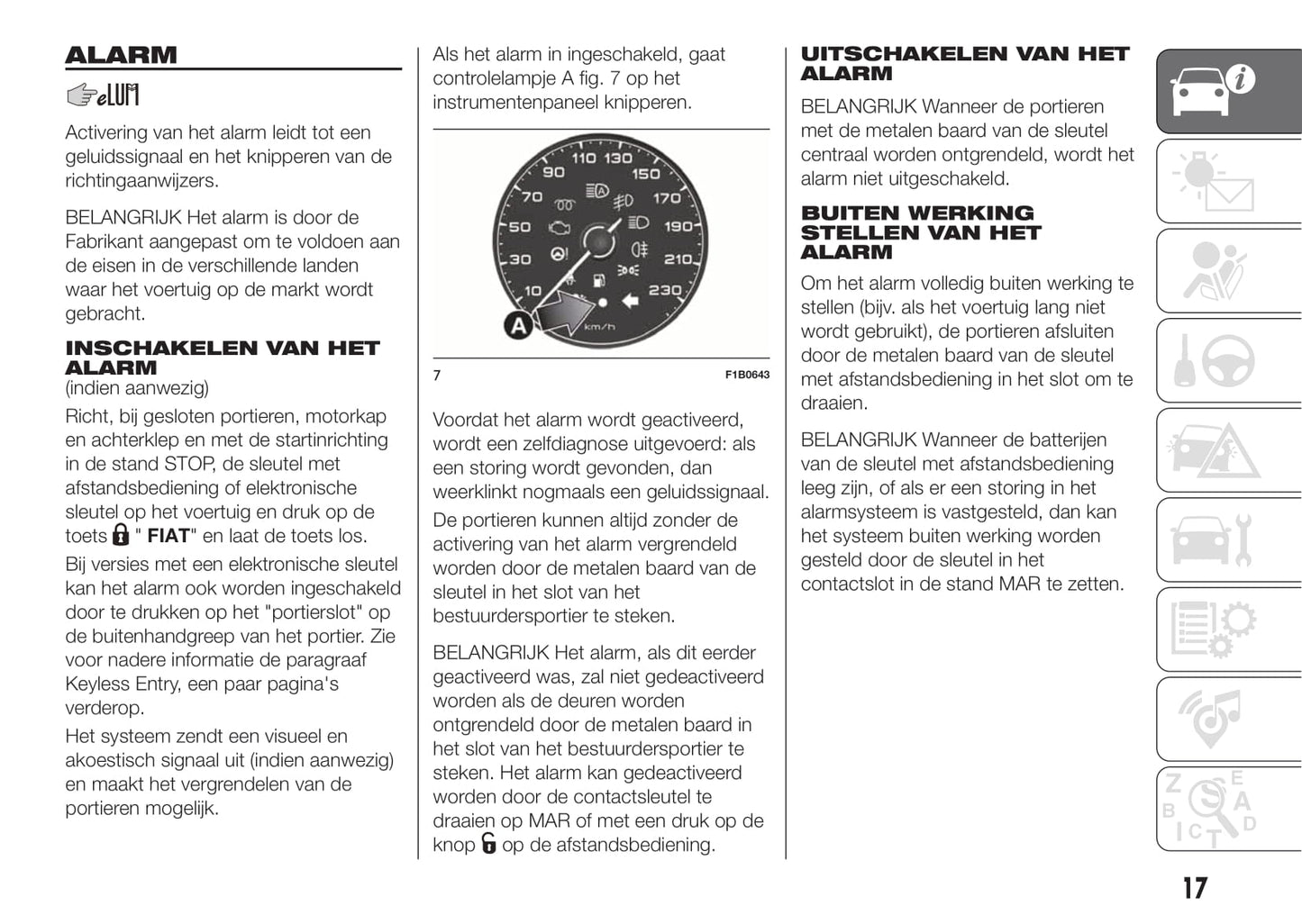 2018-2019 Fiat 500X Owner's Manual | Dutch
