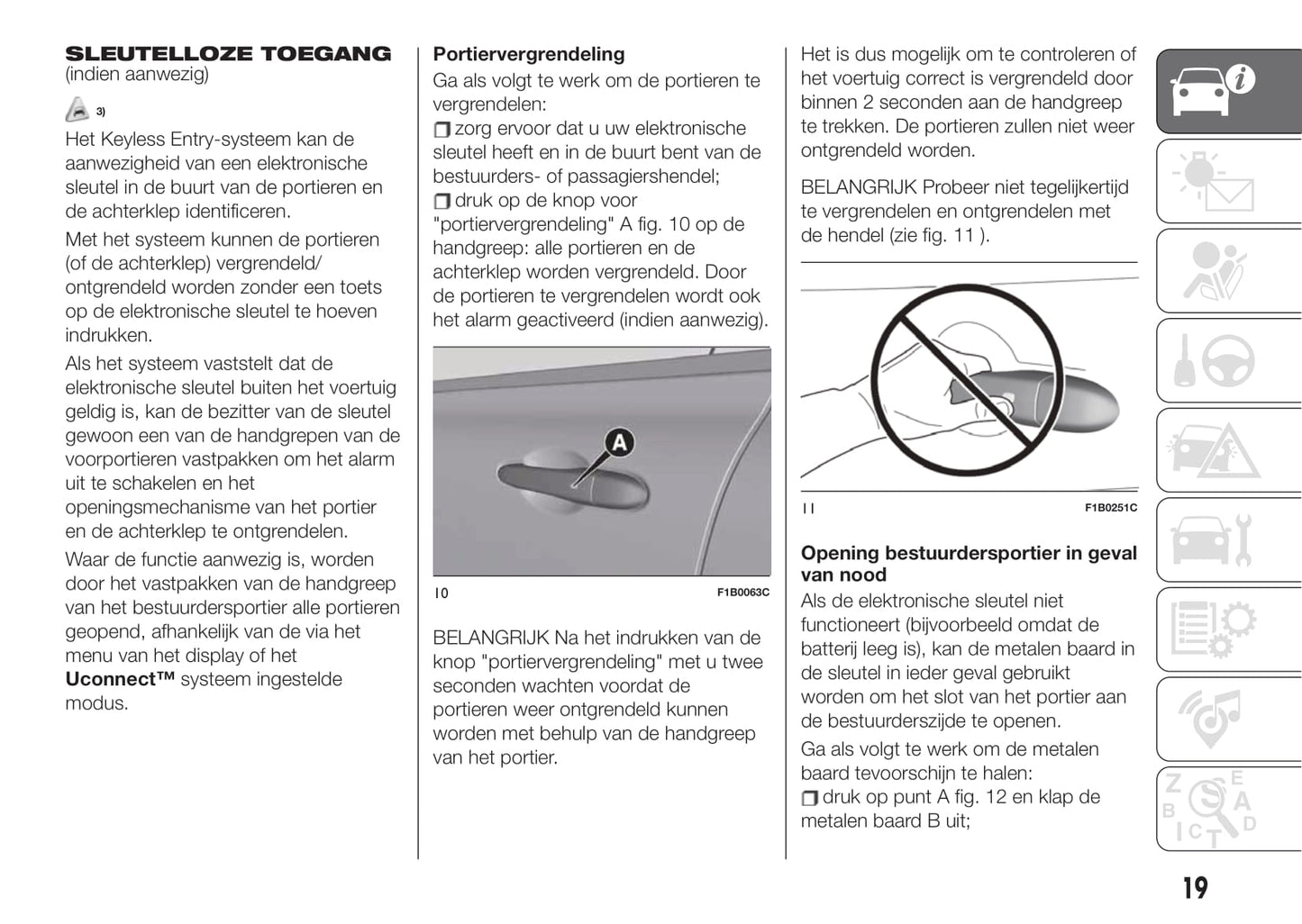 2018-2019 Fiat 500X Owner's Manual | Dutch