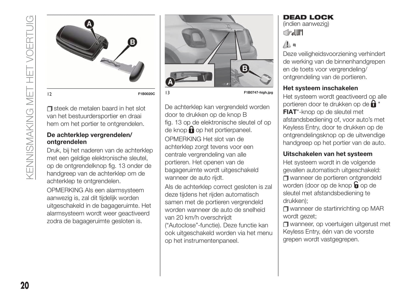 2018-2019 Fiat 500X Owner's Manual | Dutch