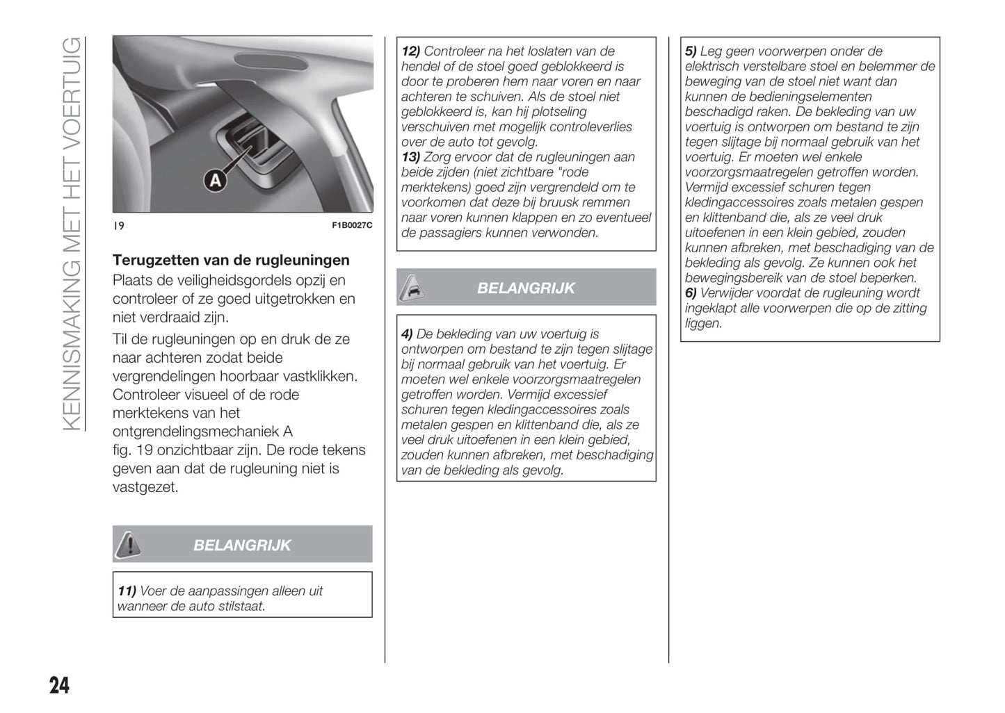 2018-2019 Fiat 500X Owner's Manual | Dutch