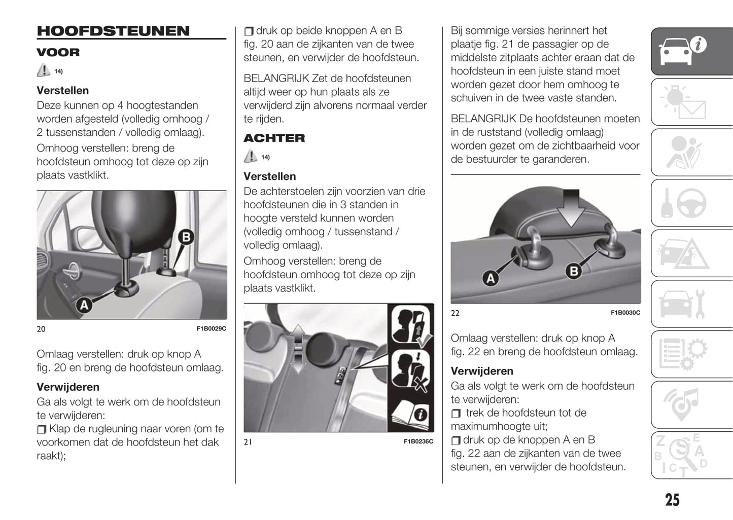 2018-2019 Fiat 500X Owner's Manual | Dutch