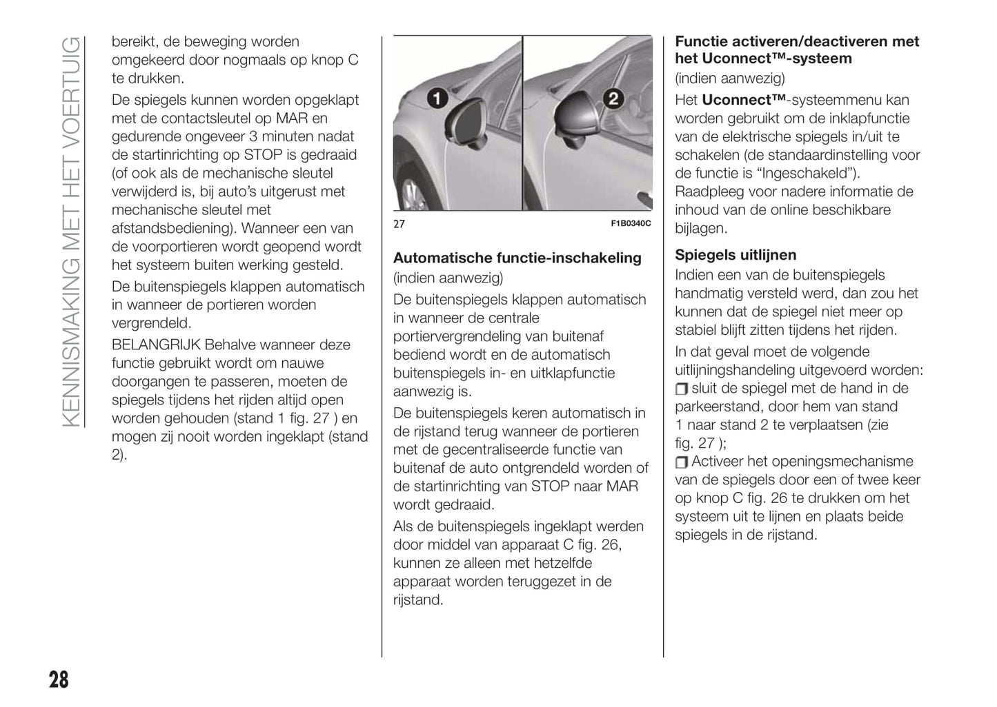 2018-2019 Fiat 500X Owner's Manual | Dutch