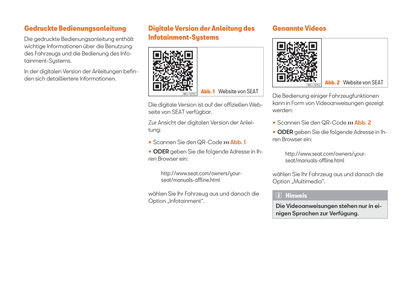 2018-2019 Seat Ateca Owner's Manual | German