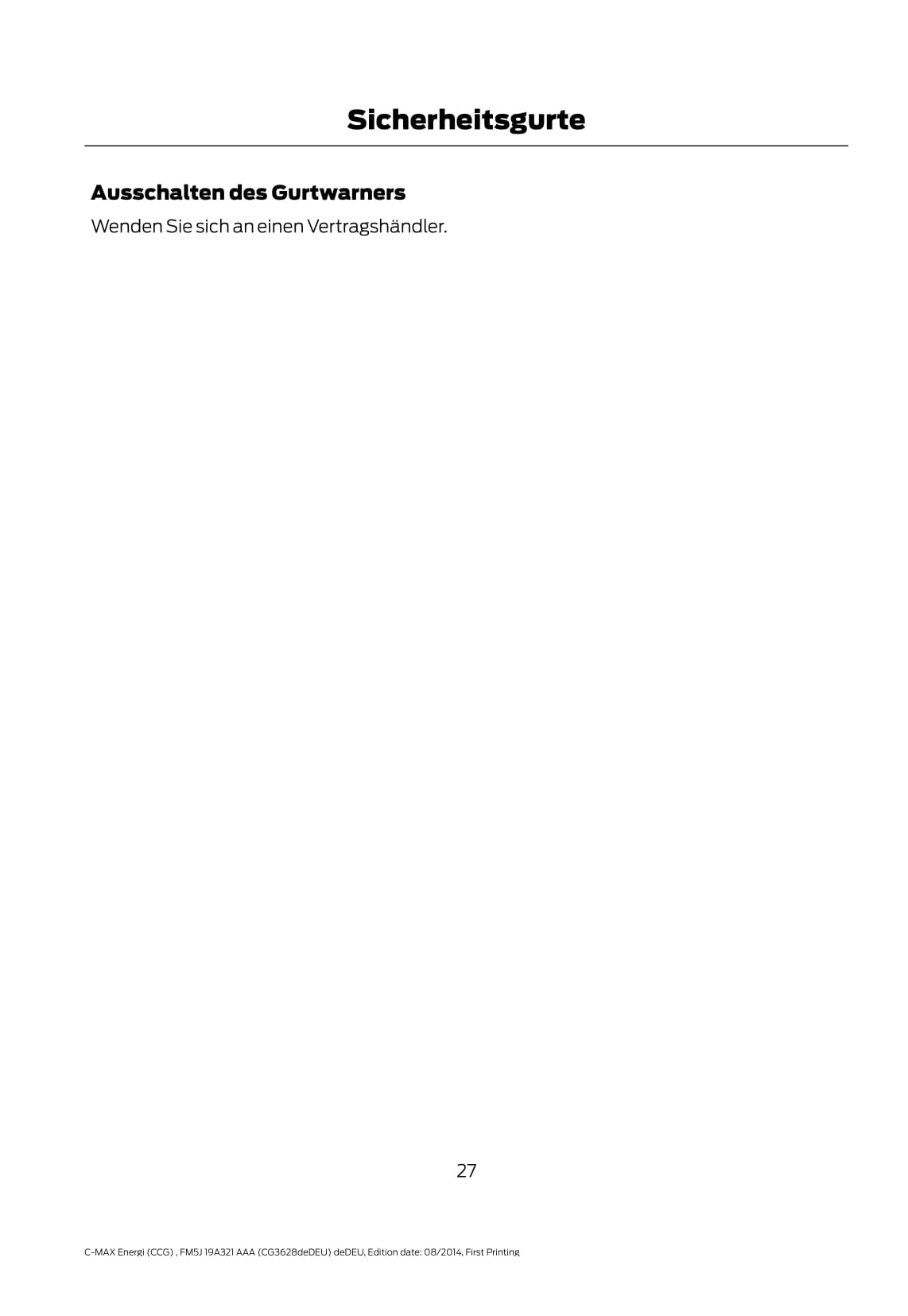 2014-2015 Ford C-Max Energi Owner's Manual | German