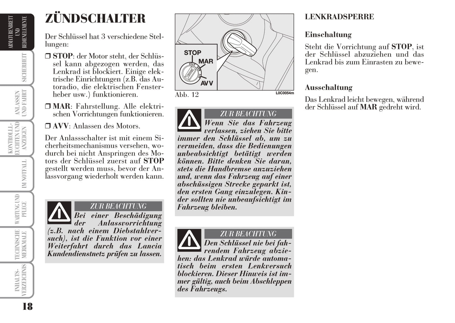 2006-2011 Lancia Ypsilon Bedienungsanleitung | Deutsch