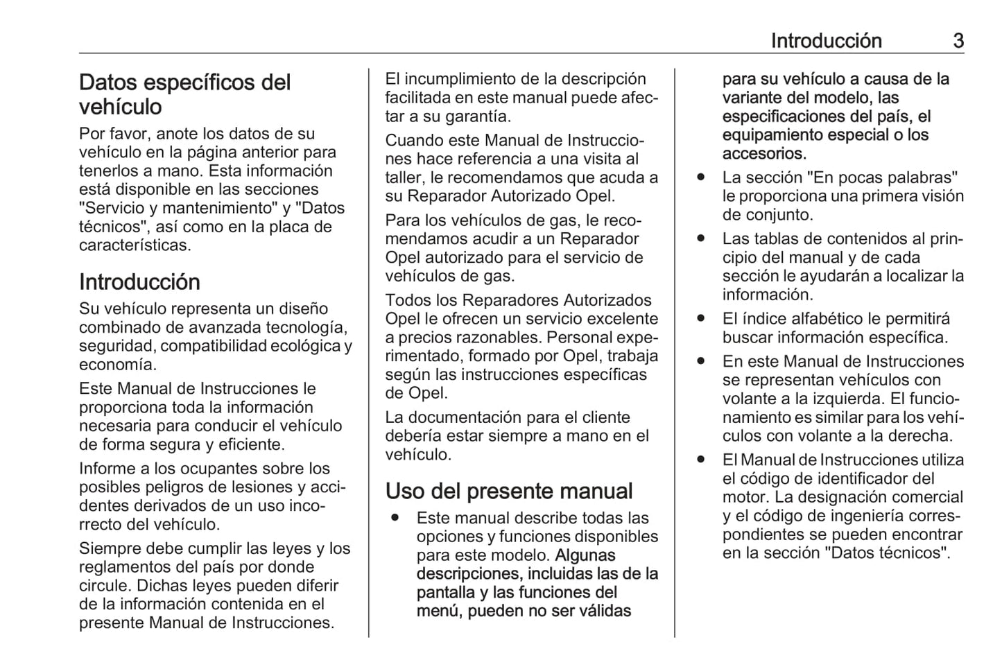 2019 Opel Adam Owner's Manual | Spanish