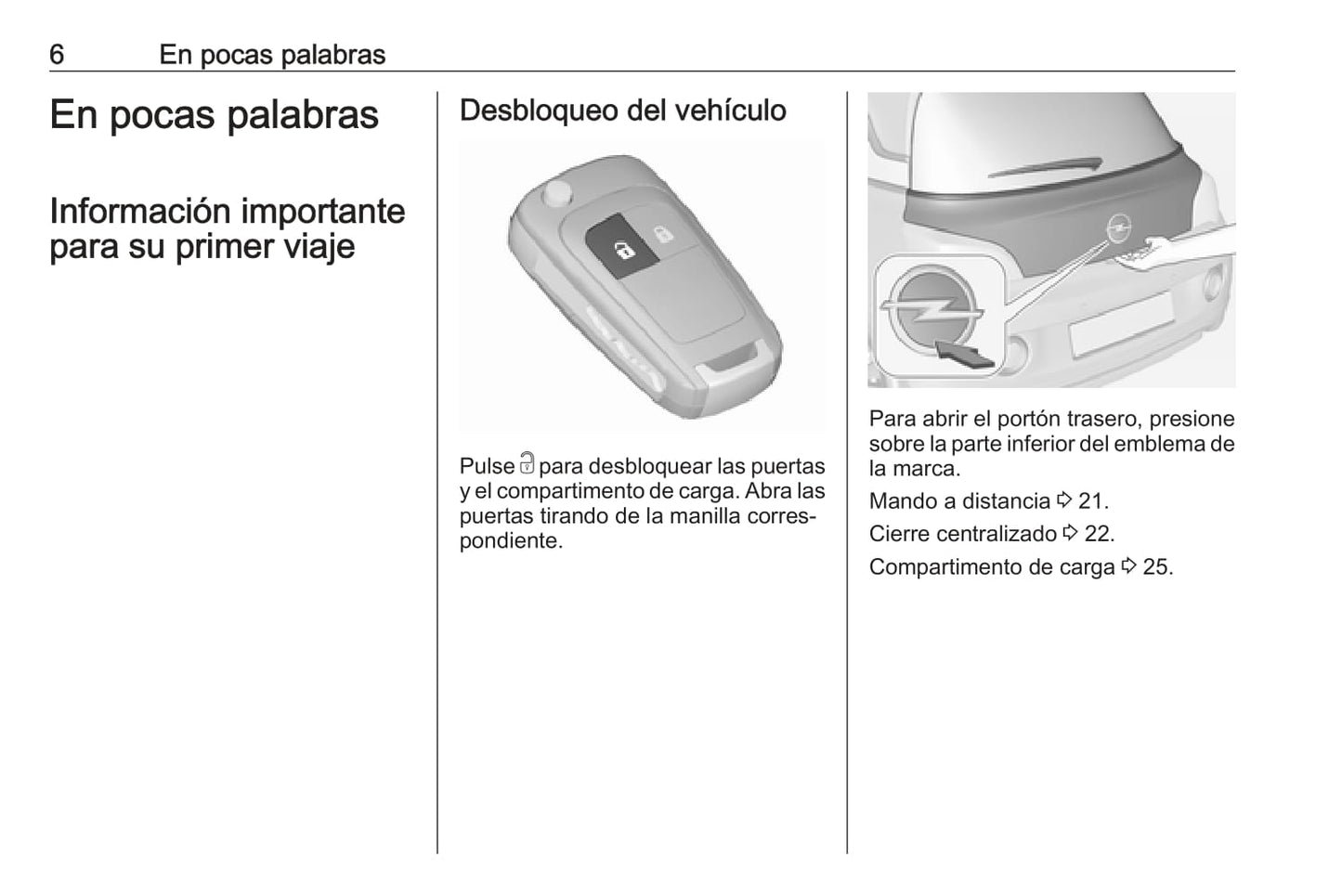 2019 Opel Adam Owner's Manual | Spanish