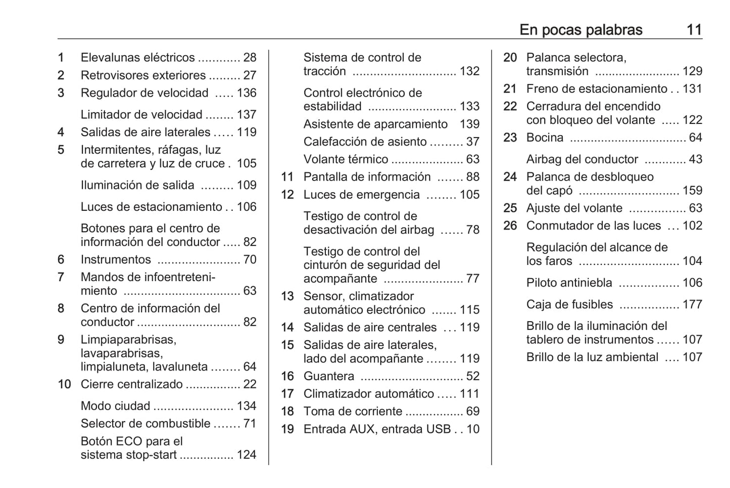 2019 Opel Adam Owner's Manual | Spanish