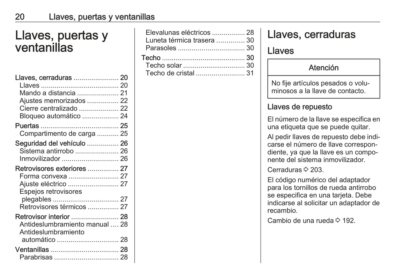 2019 Opel Adam Owner's Manual | Spanish