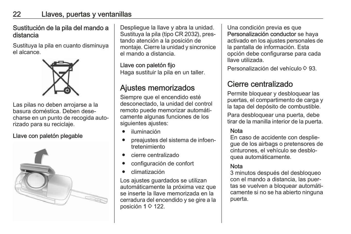 2019 Opel Adam Owner's Manual | Spanish