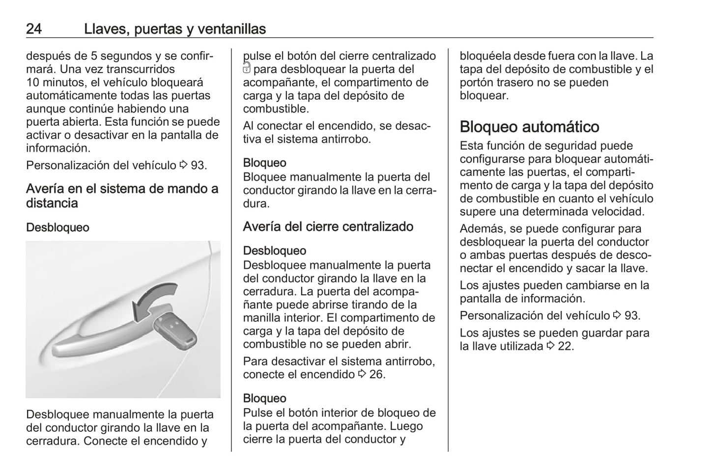 2019 Opel Adam Owner's Manual | Spanish