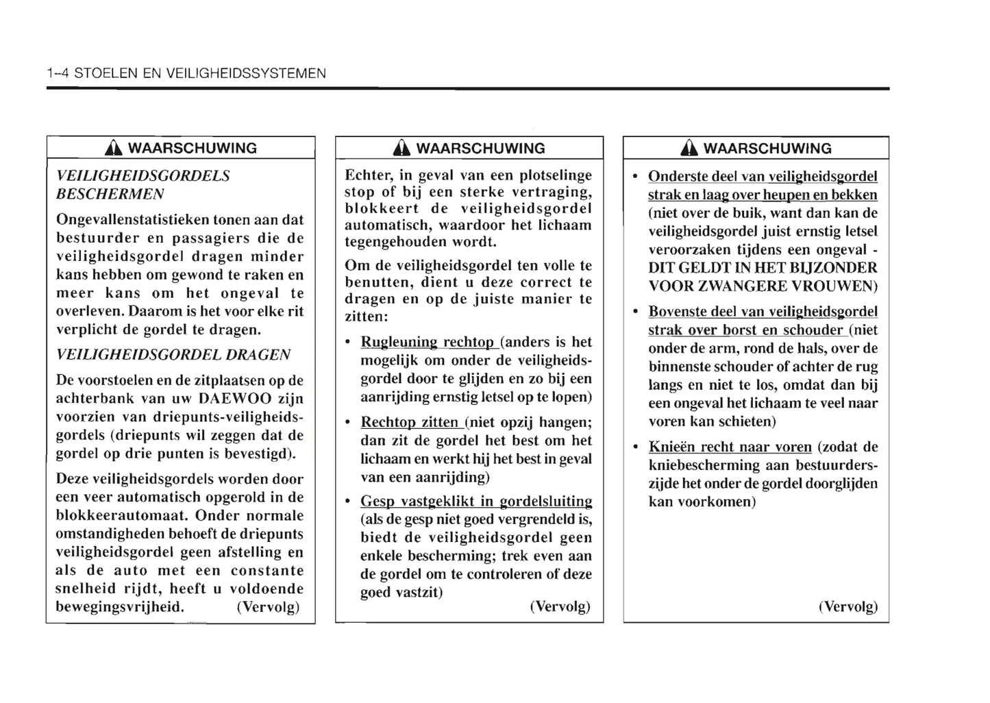 1999-2003 Daewoo Nubira Owner's Manual | Dutch