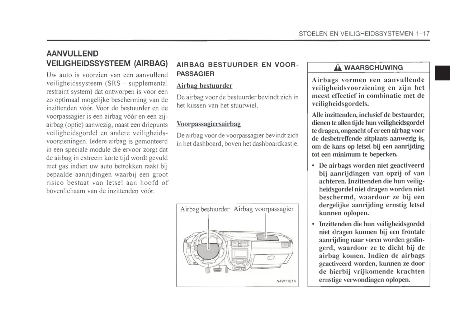 1999-2003 Daewoo Nubira Owner's Manual | Dutch