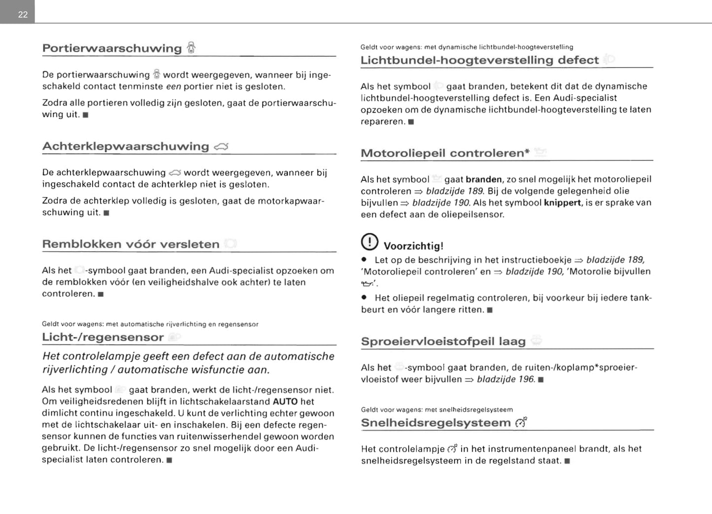 2006-2014 Audi TT Coupé Owner's Manual | Dutch