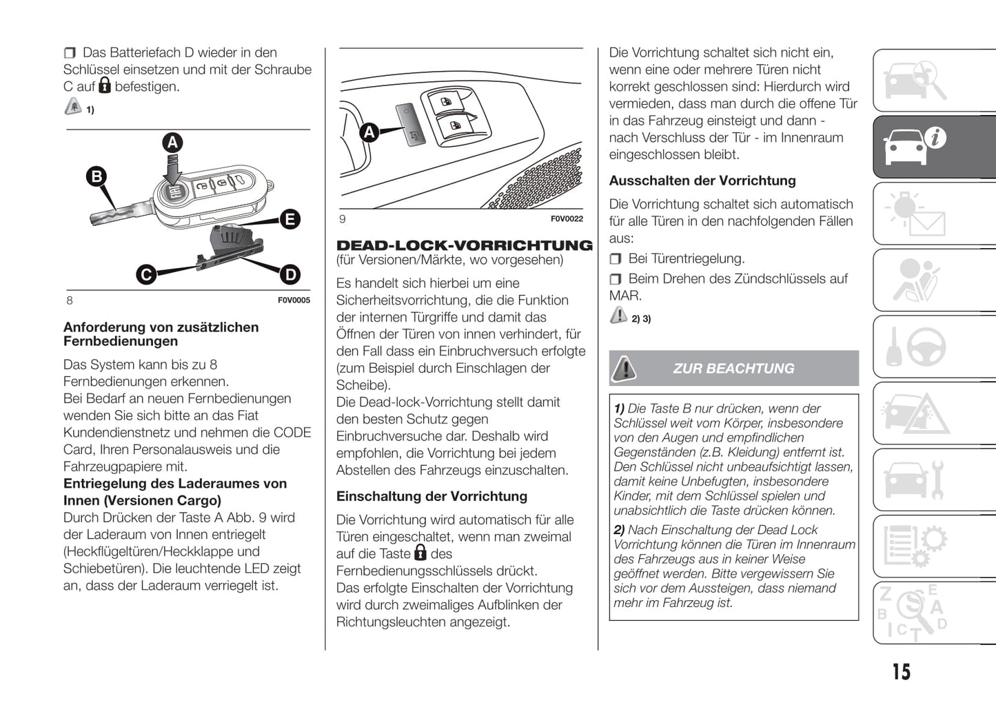 2016-2017 Fiat Doblò Bedienungsanleitung | Deutsch