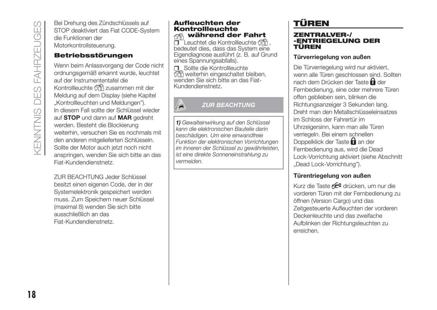 2016-2017 Fiat Doblò Bedienungsanleitung | Deutsch