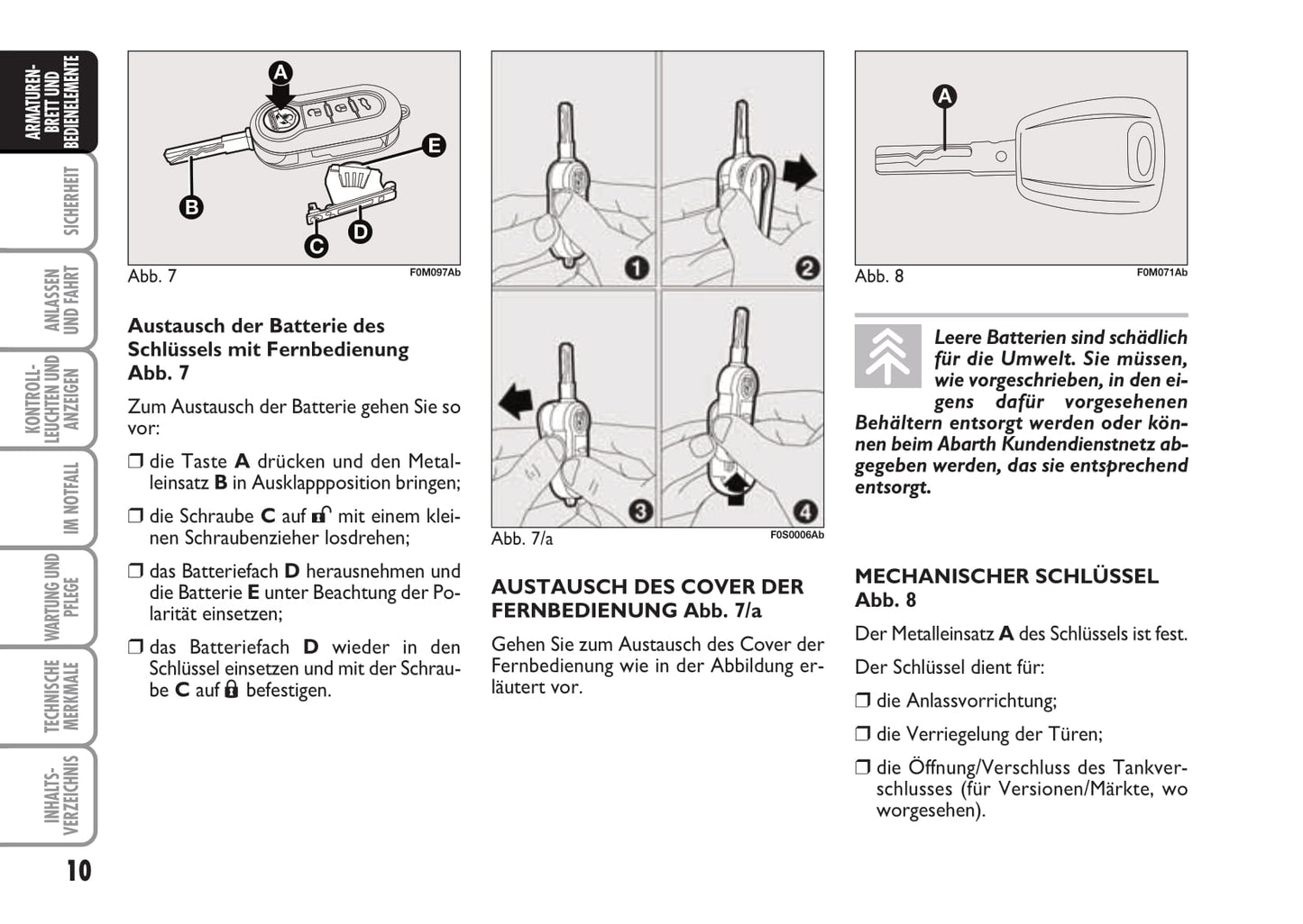 2008-2010 Abarth Grande Punto Bedienungsanleitung | Deutsch