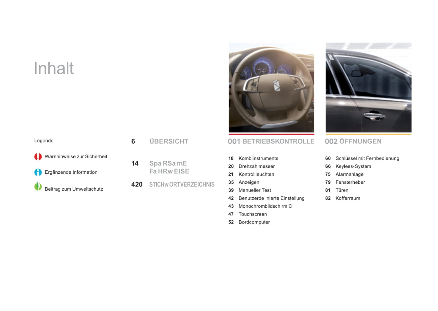 2015-2016 DS Automobiles DS4/DS 4 Owner's Manual | German