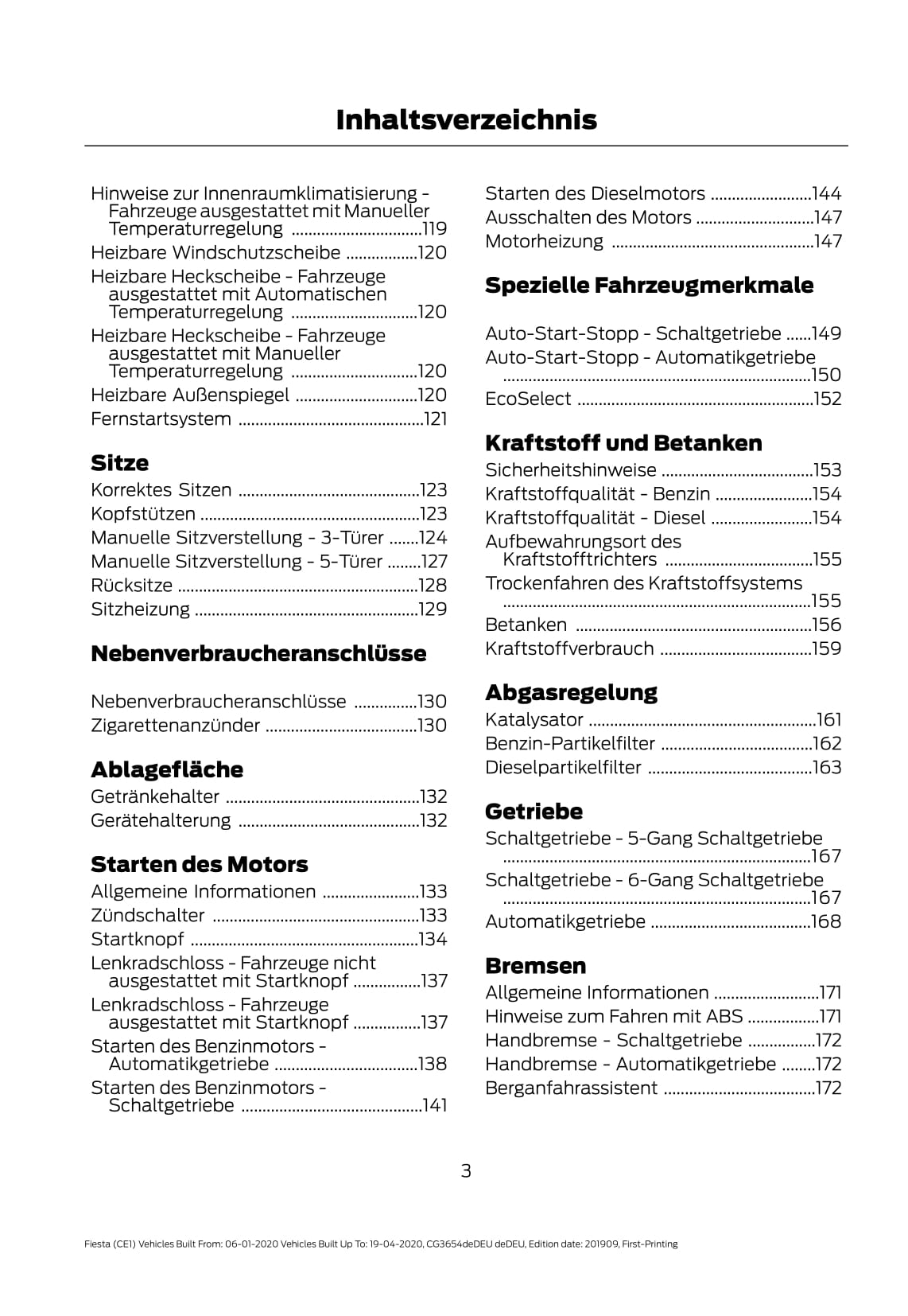 2020 Ford Fiesta Owner's Manual | German