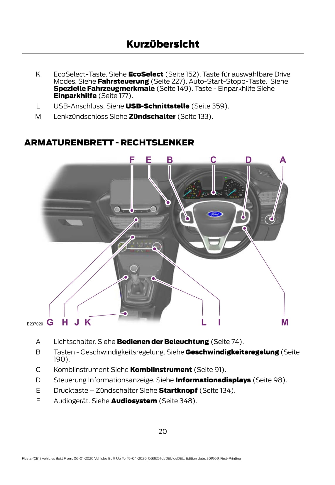 2020 Ford Fiesta Owner's Manual | German