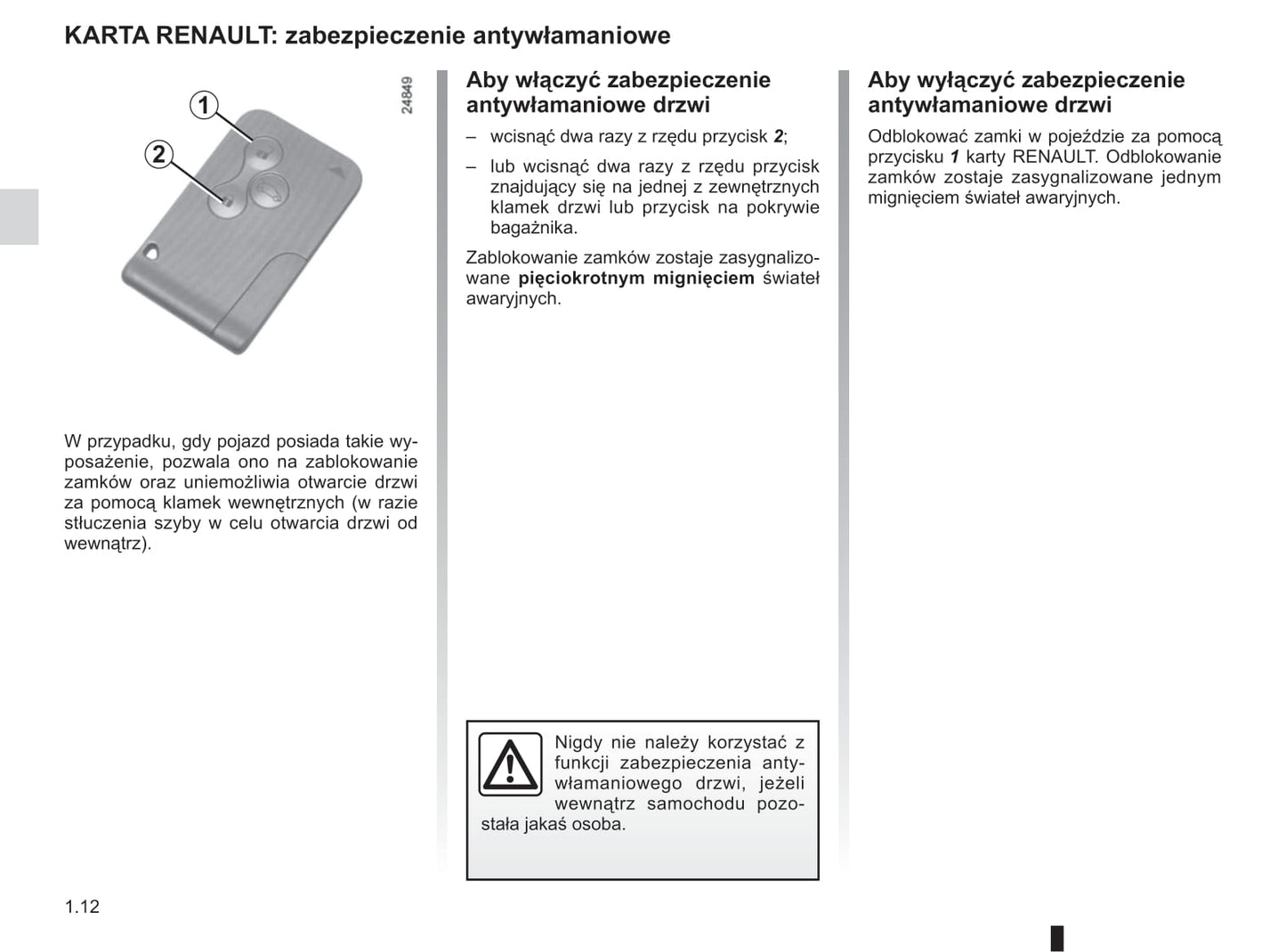 2012-2013 Renault Clio Bedienungsanleitung | Polnisch