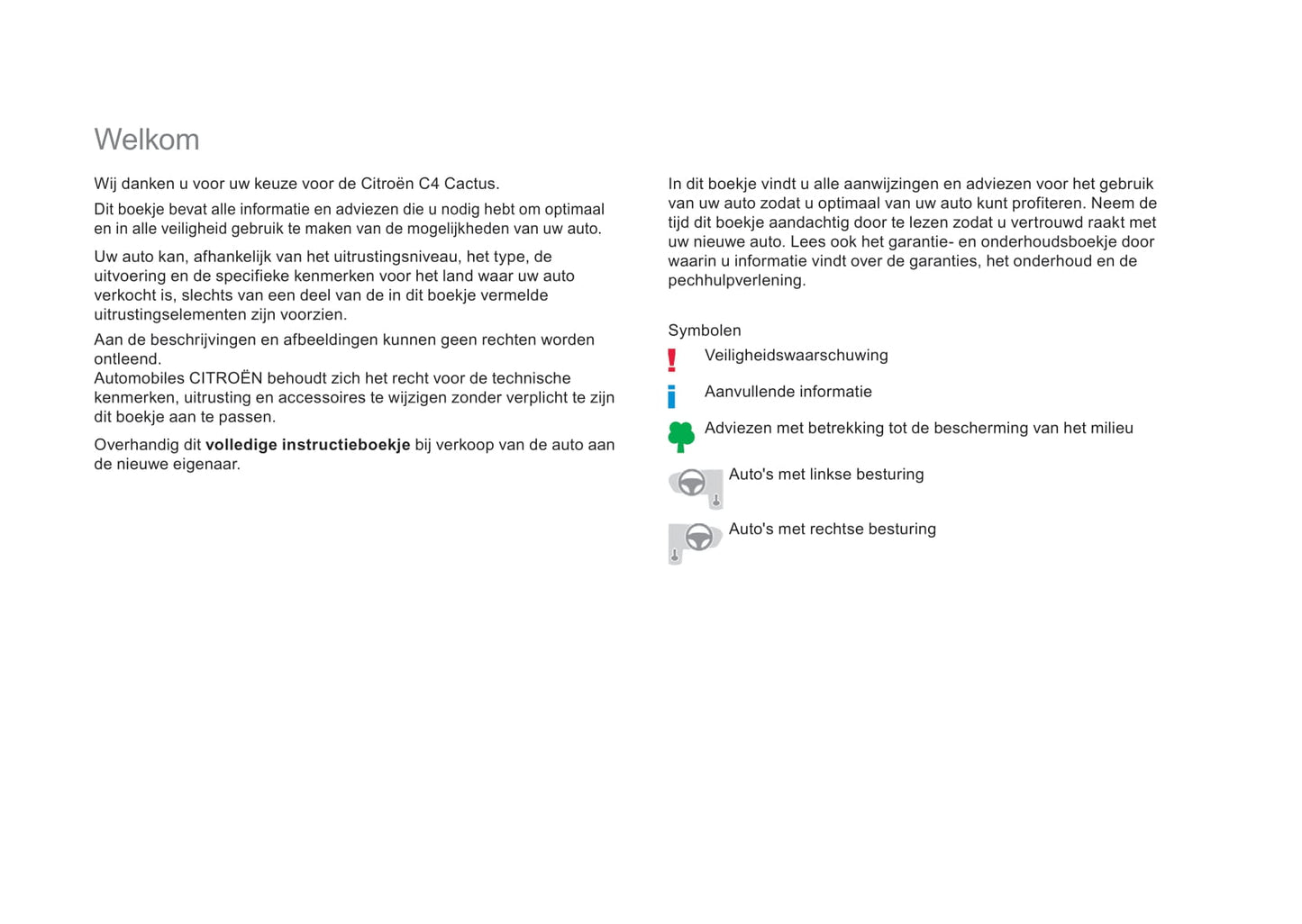 2018-2019 Citroën C4 Cactus Bedienungsanleitung | Niederländisch