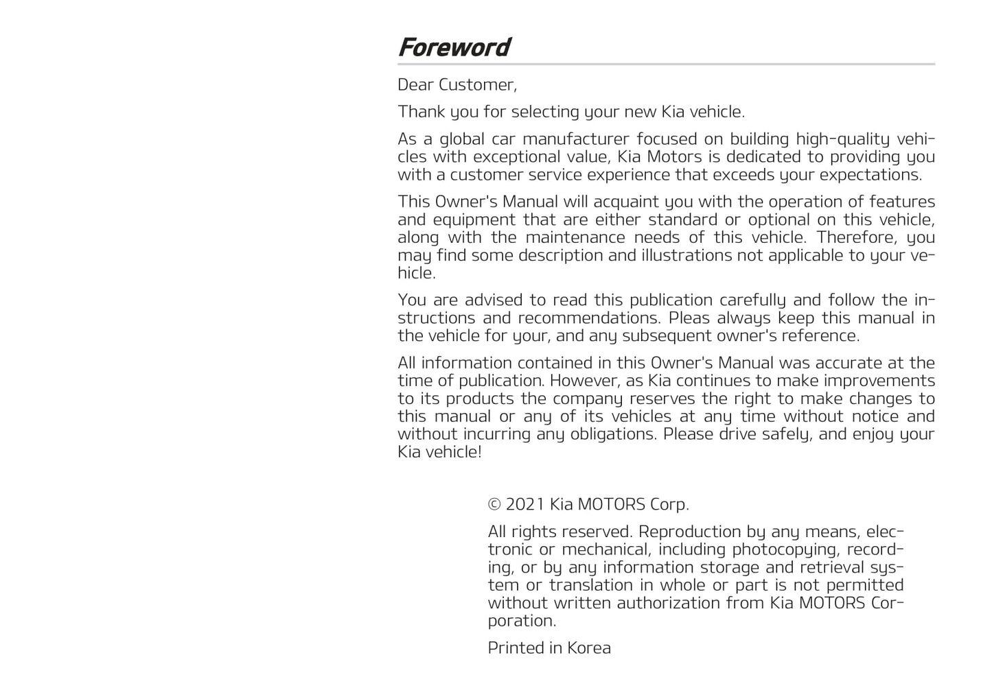 2021-2022 Kia e-Niro Bedienungsanleitung | Englisch