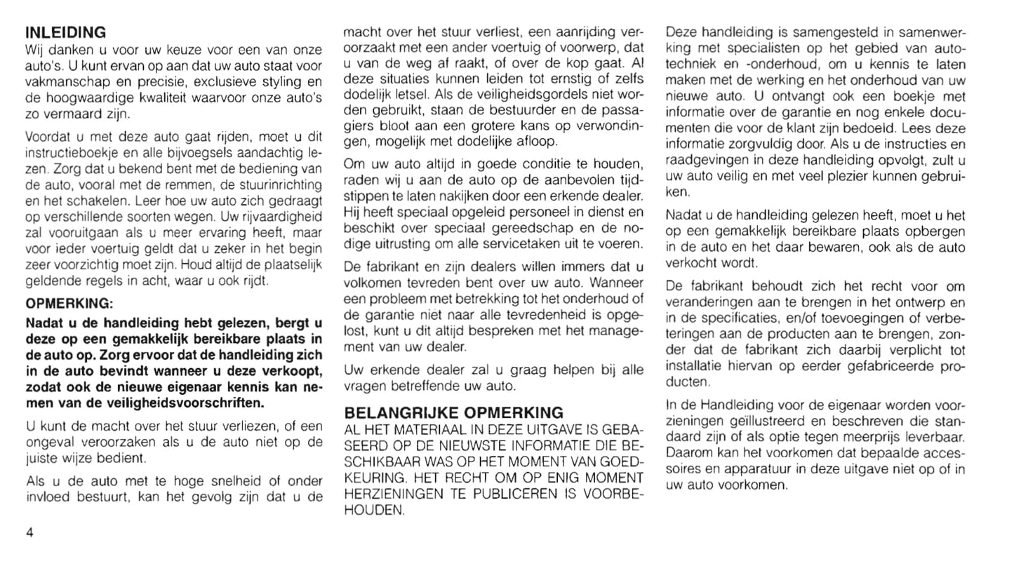 2000-2006 Chrysler PT Cruiser Owner's Manual | Dutch