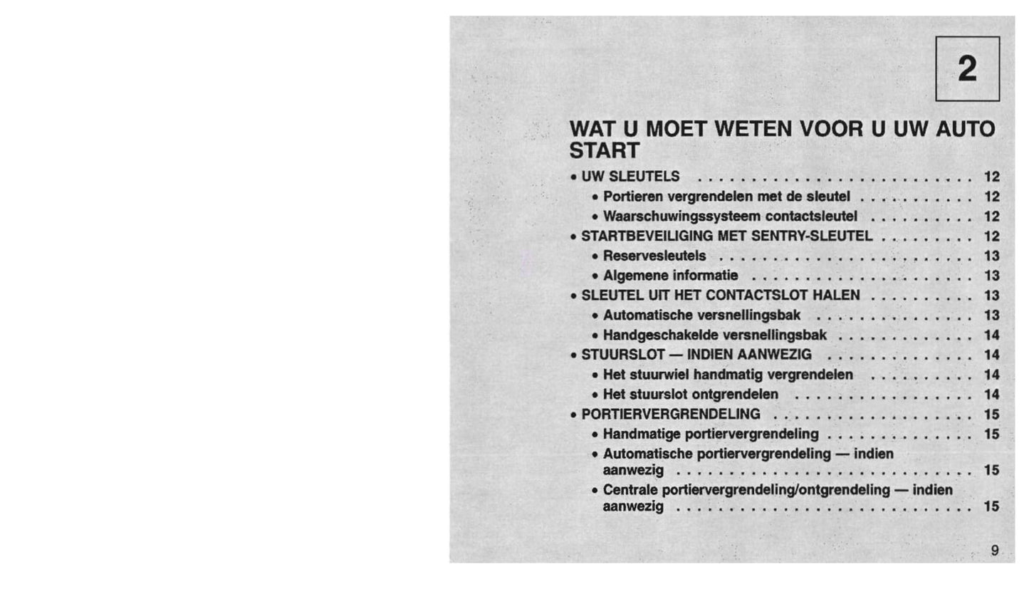 2000-2006 Chrysler PT Cruiser Owner's Manual | Dutch