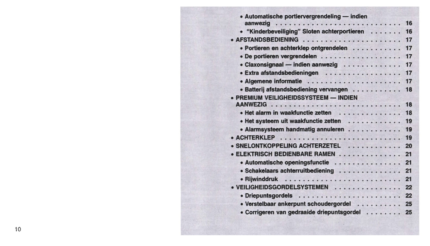 2000-2006 Chrysler PT Cruiser Owner's Manual | Dutch