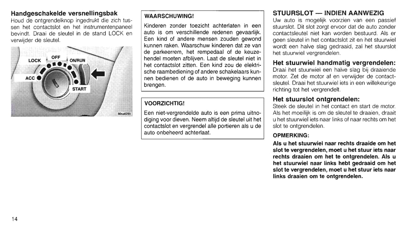 2000-2006 Chrysler PT Cruiser Owner's Manual | Dutch