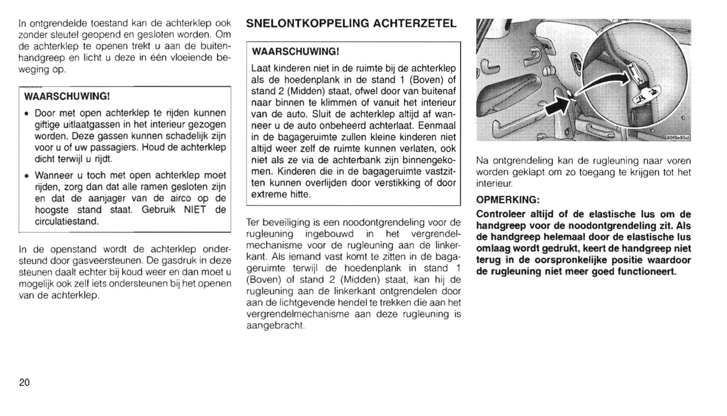 2000-2006 Chrysler PT Cruiser Owner's Manual | Dutch