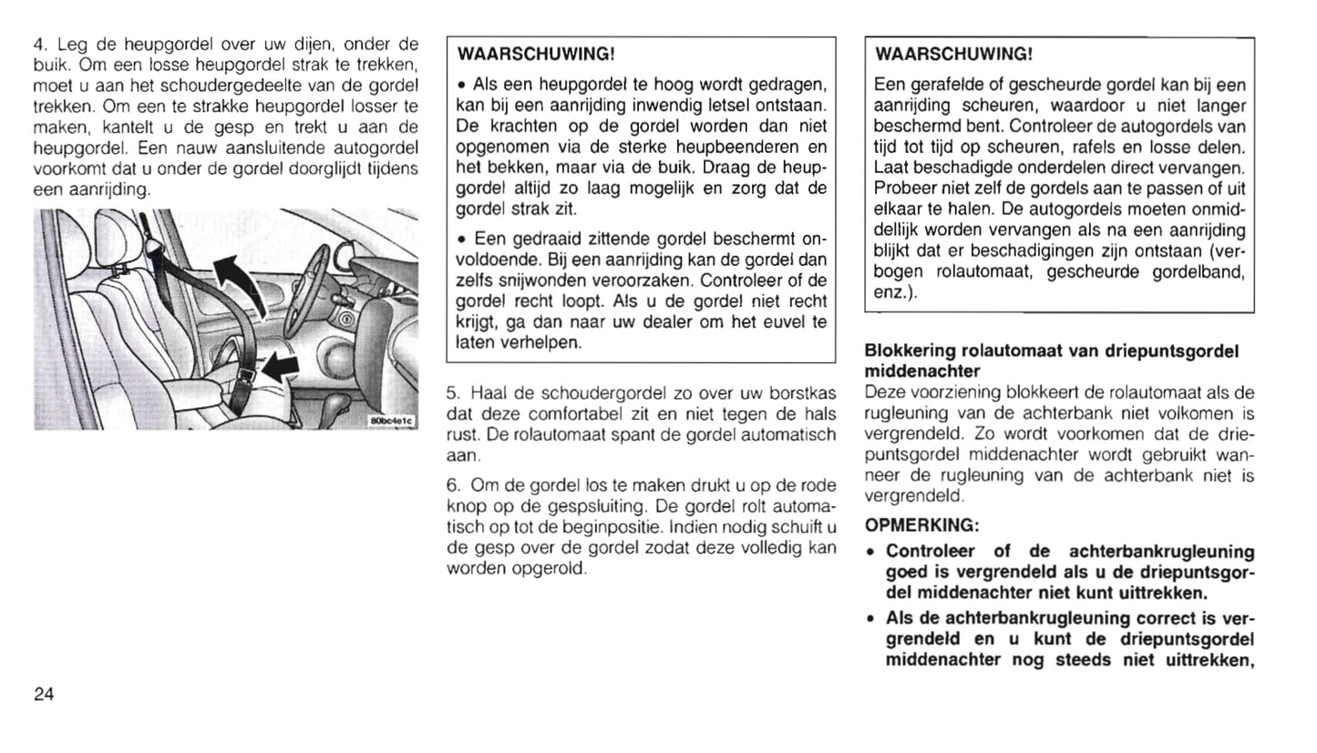 2000-2006 Chrysler PT Cruiser Owner's Manual | Dutch