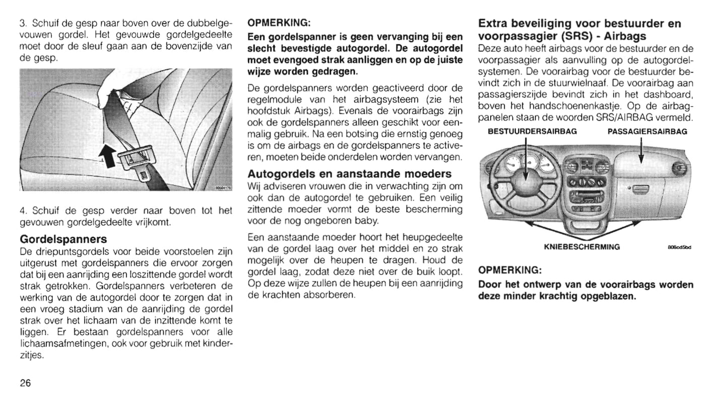 2000-2006 Chrysler PT Cruiser Owner's Manual | Dutch