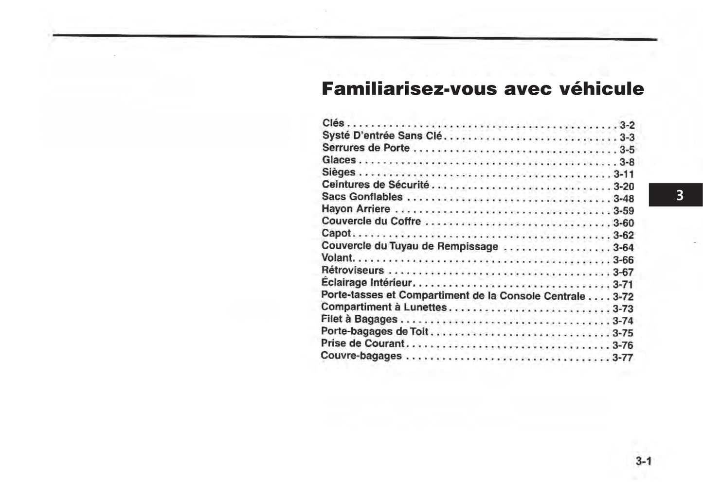 2003 Kia Rio Bedienungsanleitung | Französisch