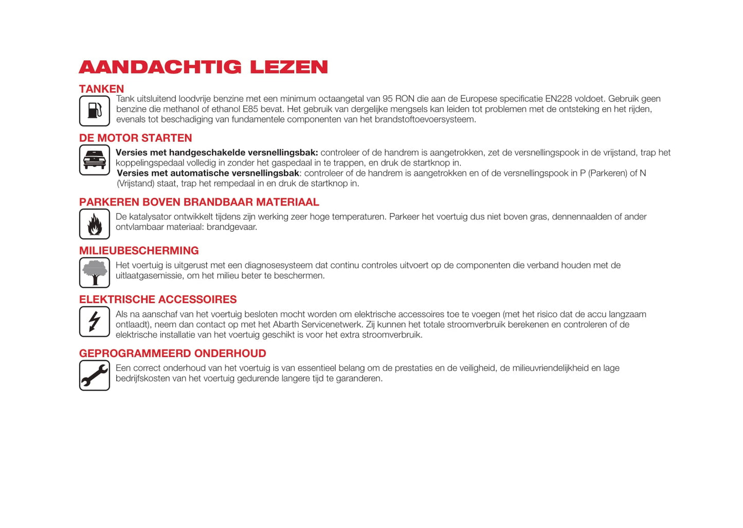 2016-2018 Abarth 124 Spider Bedienungsanleitung | Niederländisch