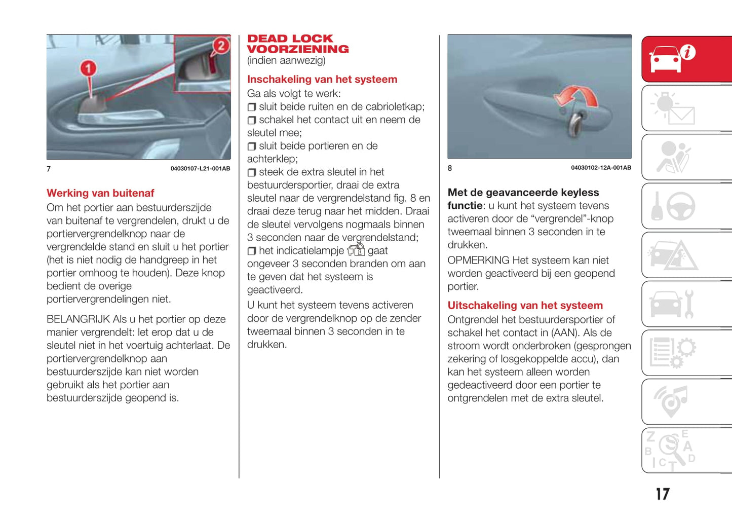 2016-2018 Abarth 124 Spider Bedienungsanleitung | Niederländisch