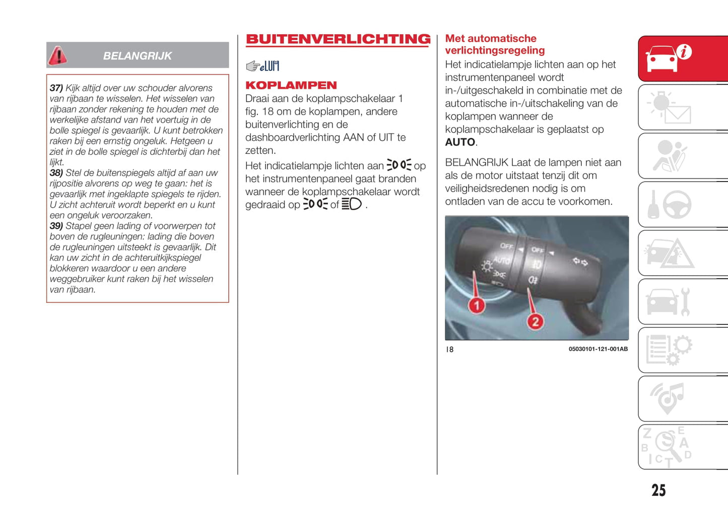 2016-2018 Abarth 124 Spider Bedienungsanleitung | Niederländisch