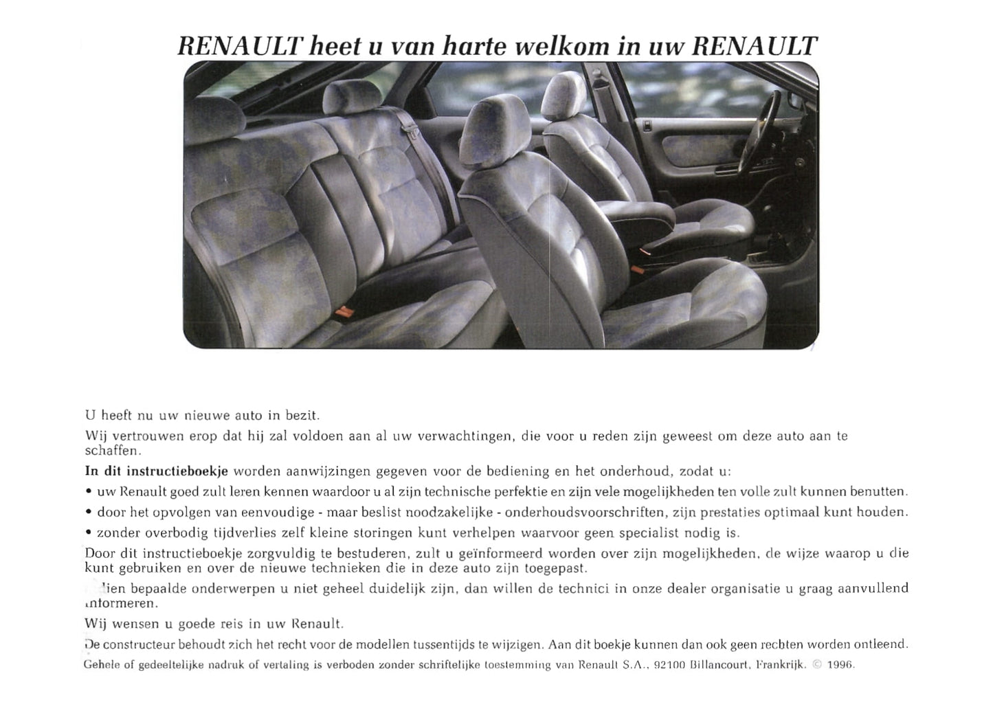 1996-1997 Renault Laguna Bedienungsanleitung | Niederländisch