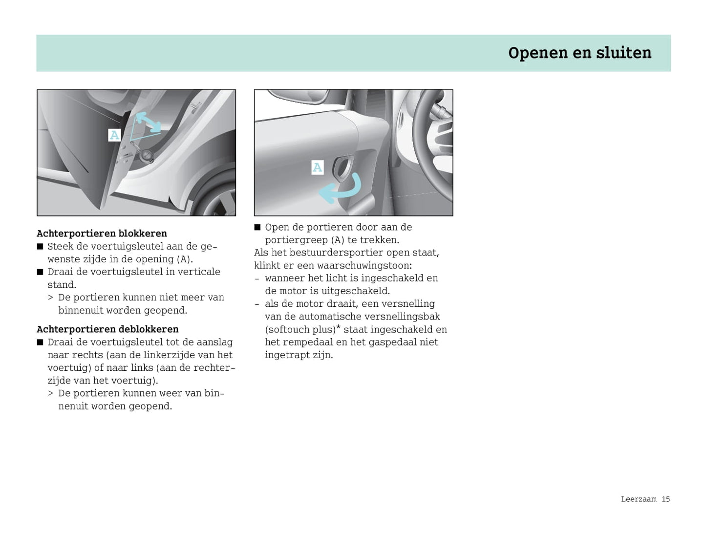 2003-2006 Smart Forfour Owner's Manual | Dutch