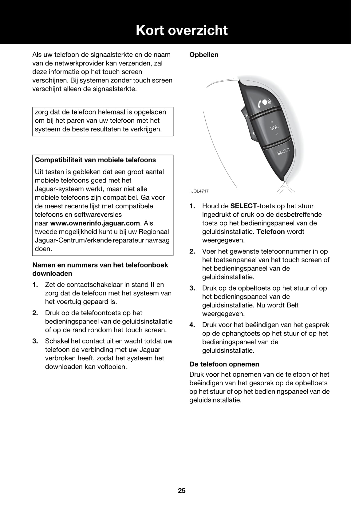 2007-2008 Jaguar XJ Owner's Manual | Dutch