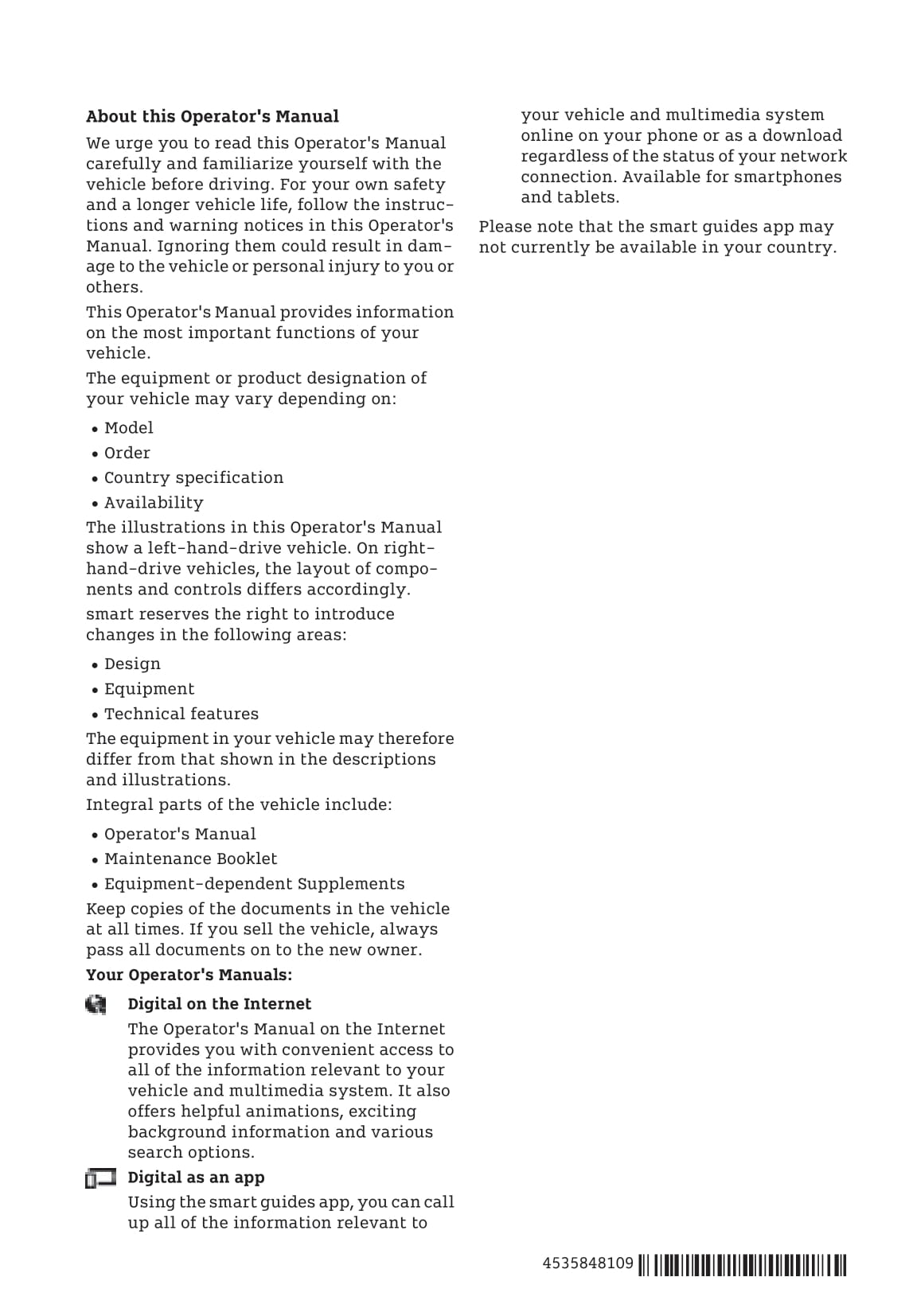 2016-2020 Smart Fortwo Owner's Manual | English