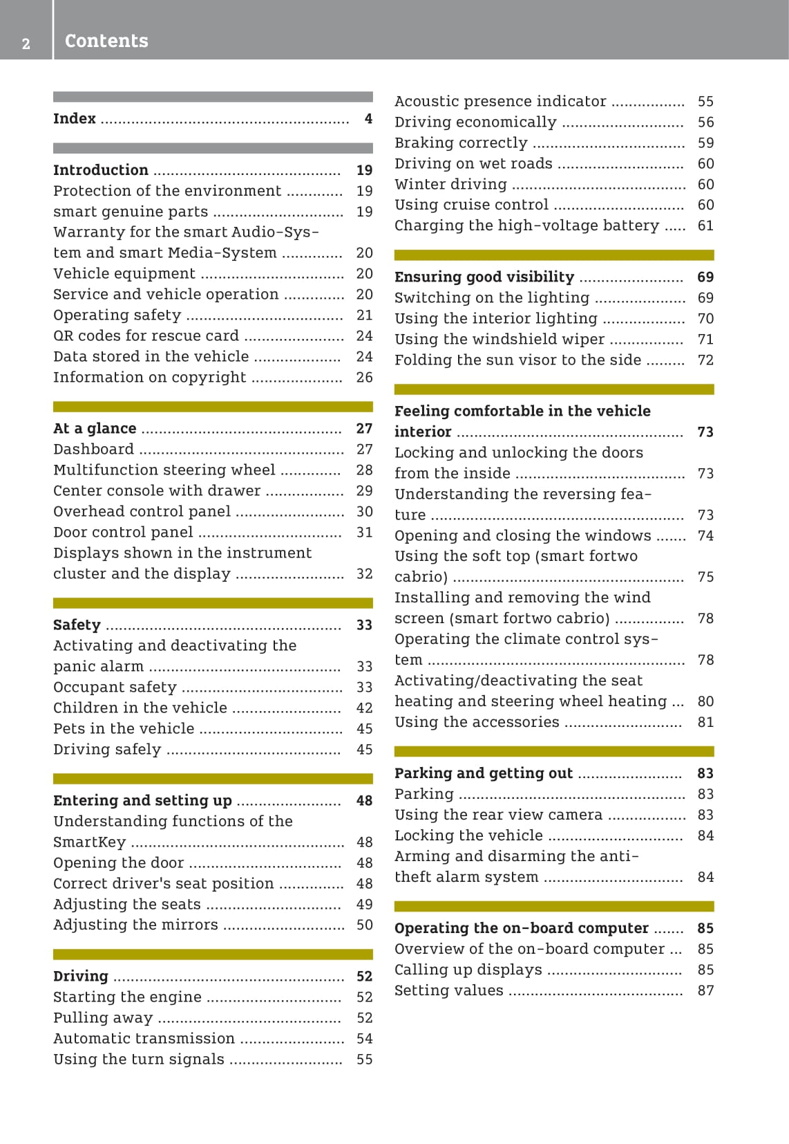2016-2020 Smart Fortwo Owner's Manual | English