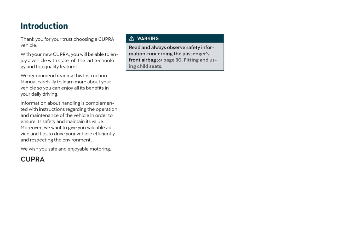 2019-2020 Cupra Ateca Owner's Manual | English