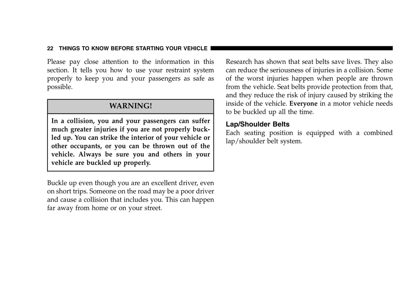2004-2006 Chrysler Crossfire SRT6 Owner's Manual | English